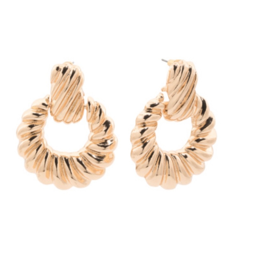 Revolve Rya Brass Hoop Earrings